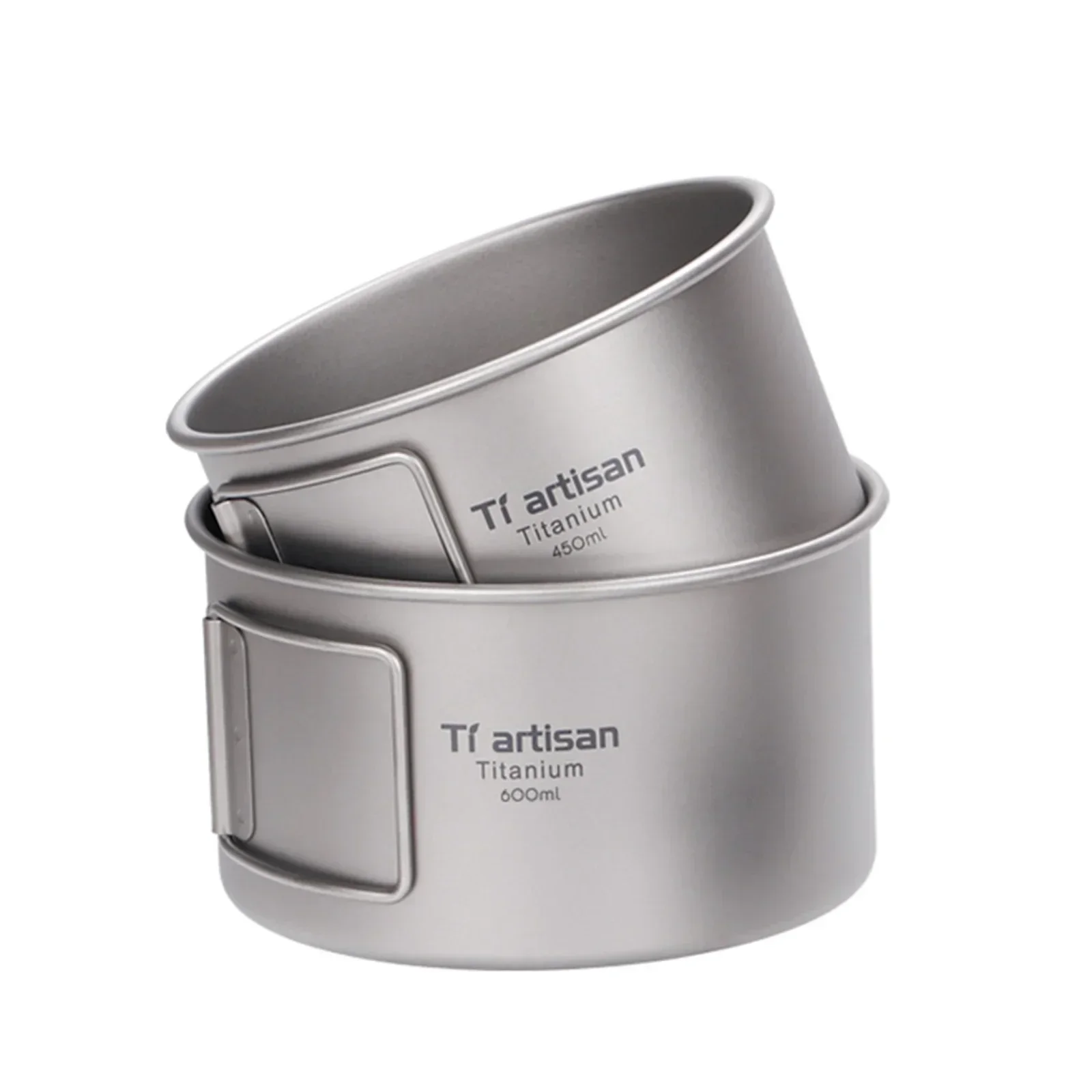 Camping Cooking Container - Ciotola in titanio con manico pieghevole