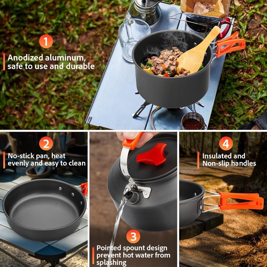 Set di utensili da cucina per  - Camping Hiking Cooking recensione e prezzo